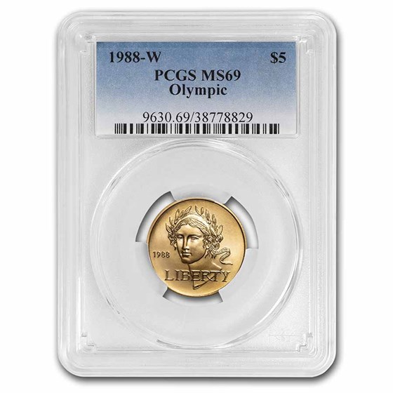 1988-W Gold $5 Commem Olympic MS-69 PCGS 1988-W Gold $5 Commem Olympic MS-69 PCGS
