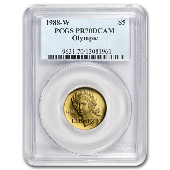 1988-W Gold $5 Commem Olympic PR-70 PCGS 1988-W Gold $5 Commem Olympic PR-70 PCGS