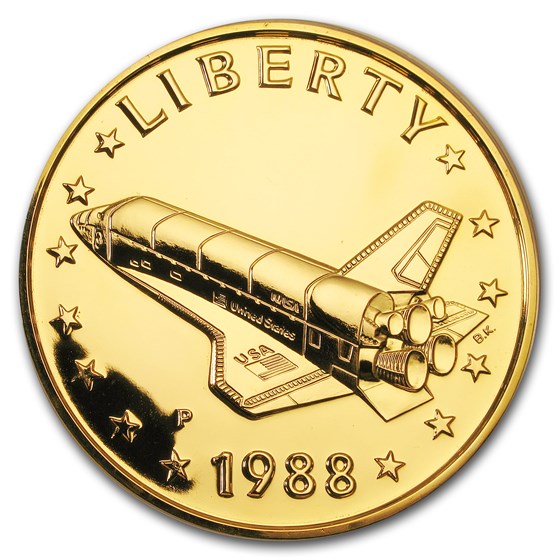 1988 Young Astronaut 12 oz Gold Commemorative Medal 1988 Young Astronaut 12 oz Gold Commemorative Medal
