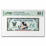 1989 $1.00 (AA) Waving Mickey CU-65 EPQ PMG (DIS#11)