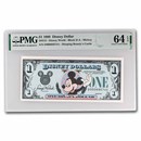 1989 $1.00 (DA) Waving Mickey (DIS#13) CU-64 EPQ PMG
