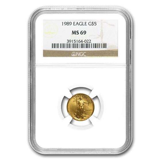 1989 1/10 oz American Gold Eagle MS-69 NGC 1989 1/10 oz American Gold Eagle MS-69 NGC