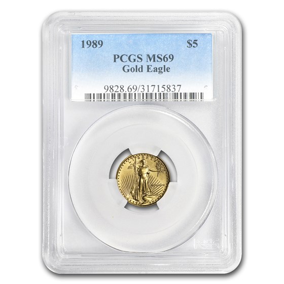 1989 1/10 oz American Gold Eagle MS-69 PCGS 1989 1/10 oz American Gold Eagle MS-69 PCGS