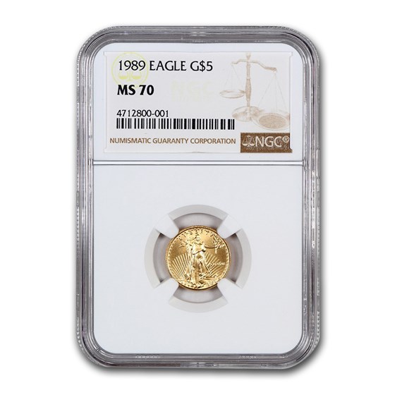 1989 1/10 oz American Gold Eagle MS-70 NGC 1989 1/10 oz American Gold Eagle MS-70 NGC