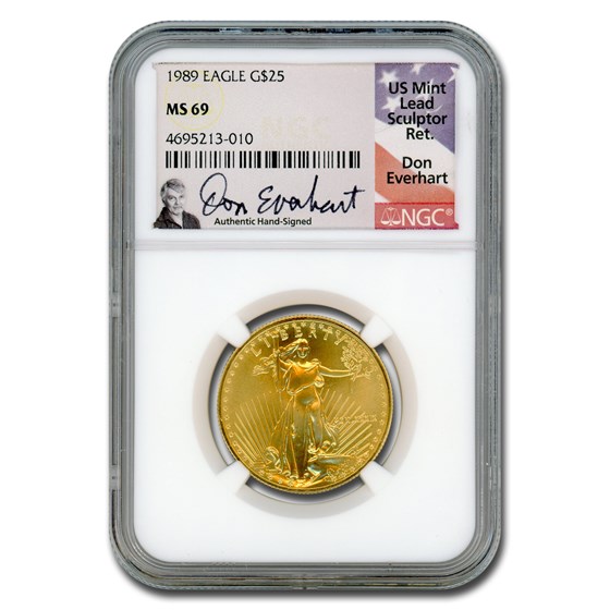 1989 1/2 oz American Gold Eagle MS-69 NGC (Everhart)