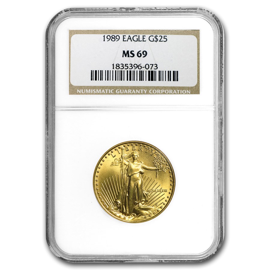 1989 1/2 oz American Gold Eagle MS-69 NGC