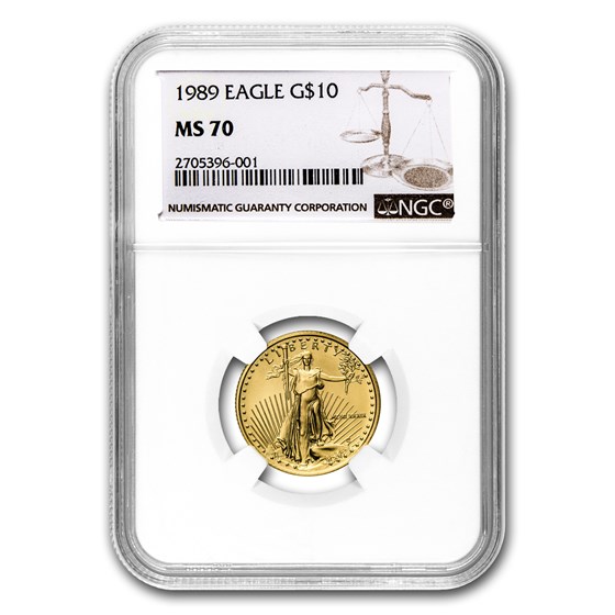 1989 1/4 oz American Gold Eagle MS-70 NGC 1989 1/4 oz American Gold Eagle MS-70 NGC