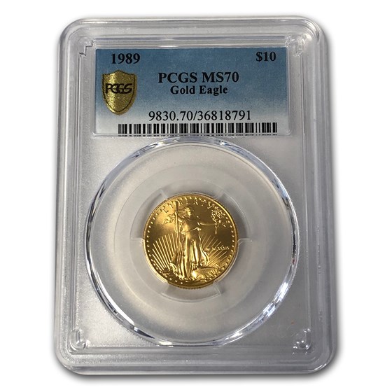1989 1/4 oz Gold American Eagle MS-70 PCGS 1989 1/4 oz Gold American Eagle MS-70 PCGS