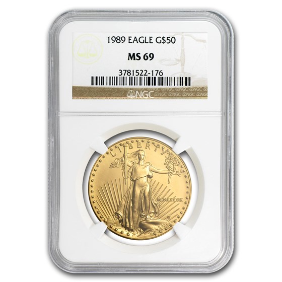 1989 1 oz American Gold Eagle MS-69 NGC 1989 1 oz American Gold Eagle MS-69 NGC
