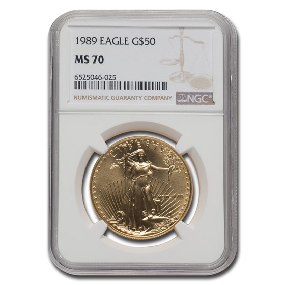 1989 1 oz American Gold Eagle MS-70 NGC 1989 1 oz American Gold Eagle MS-70 NGC