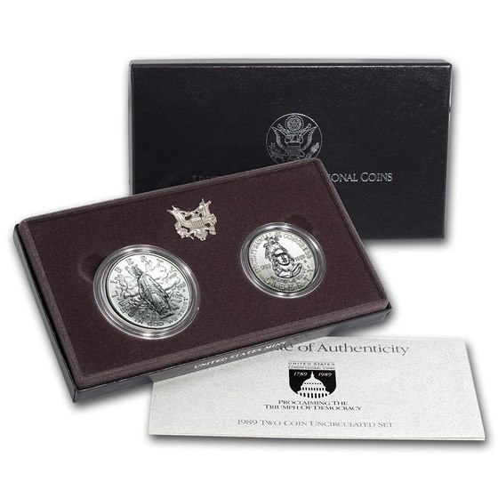 1989 2-Coin Congressional Set BU (w/Box & COA)