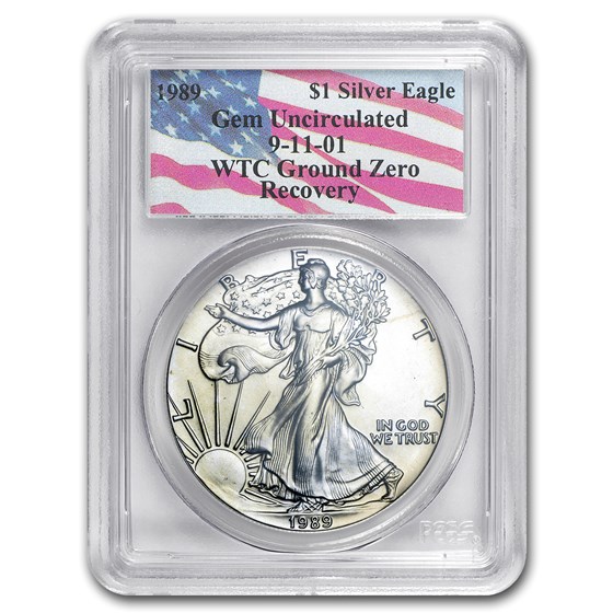 1989 American Silver Eagle Gem Unc PCGS (World Trade Center) 1989 American Silver Eagle Gem Unc PCGS (World Trade Center)