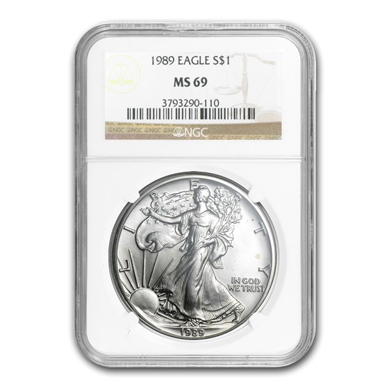 1989 American Silver Eagle MS-69 NGC 1989 American Silver Eagle MS-69 NGC