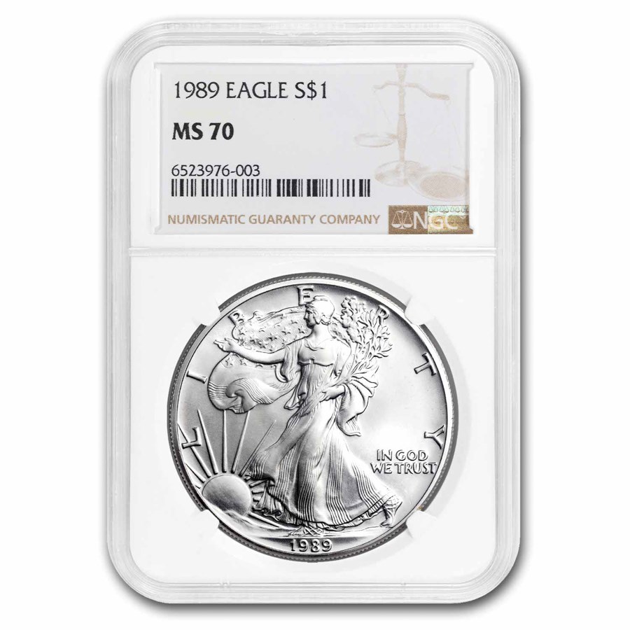 1989 American Silver Eagle MS-70 NGC