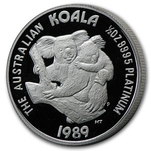 1989 Australia 1/2 oz Proof Platinum Koala