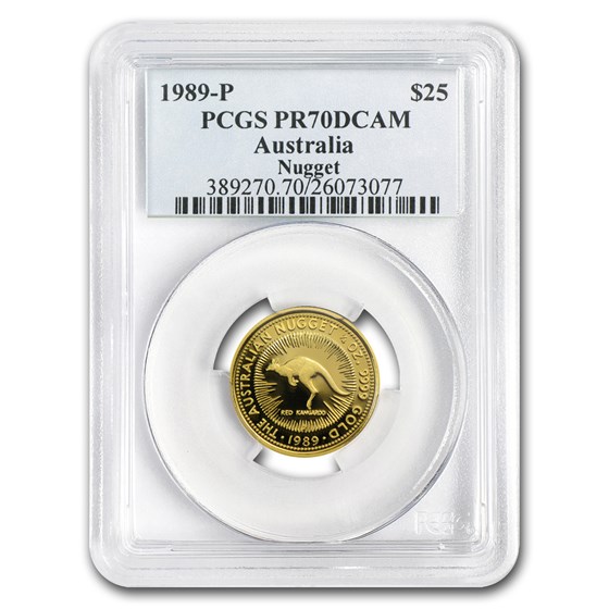 1989 Australia 1/4 oz Gold Nugget PR-70 PCGS 1989 Australia 1/4 oz Gold Nugget PR-70 PCGS