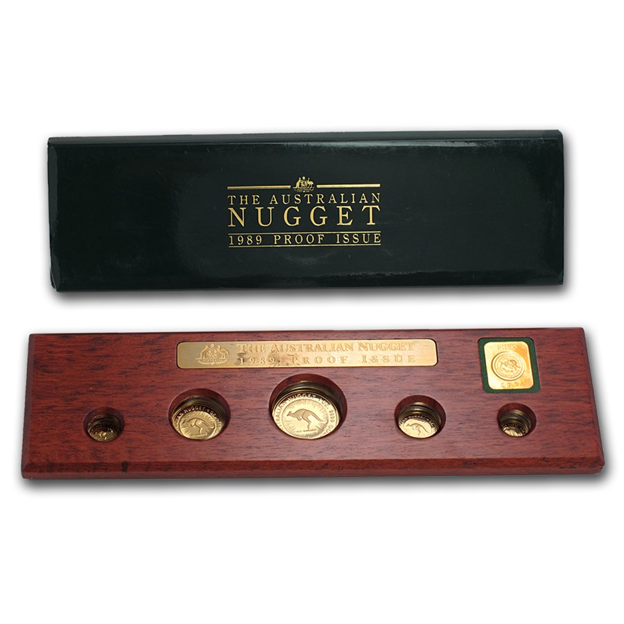 1989 Australia 5-Coin Gold Nugget Proof Set