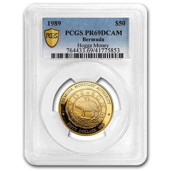 1989 Bermuda Gold $50 Hogge Money PR-69 DCAM PCGS 1989 Bermuda Gold $50 Hogge Money PR-69 DCAM PCGS