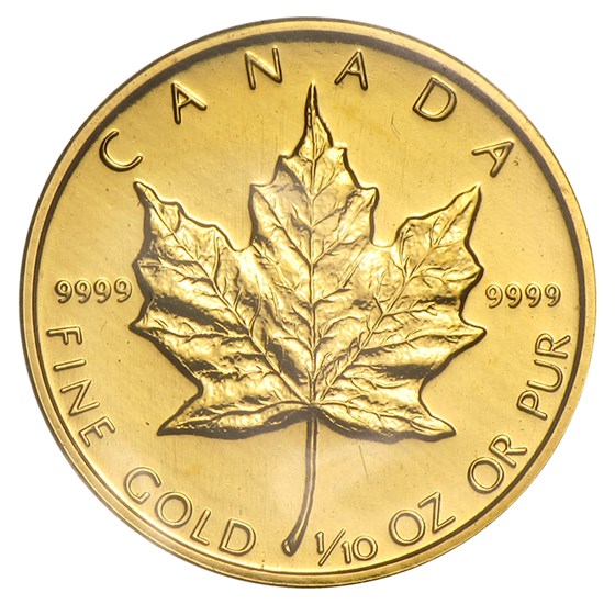 1989 Canada 1/10 oz Gold Maple Leaf BU