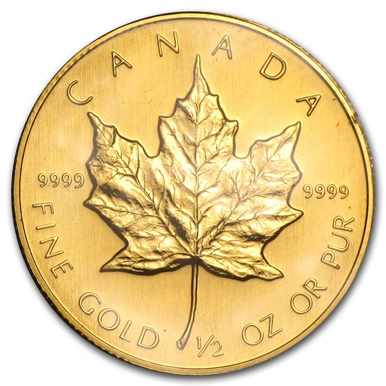 1989 Canada 1/2 oz Gold Maple Leaf BU 1989 Canada 1/2 oz Gold Maple Leaf BU