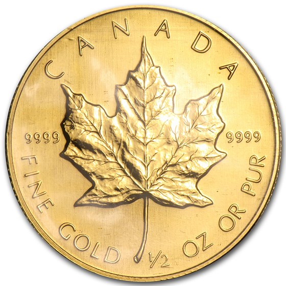 1989 Canada 1/2 oz Proof Gold Maple Leaf 1989 Canada 1/2 oz Proof Gold Maple Leaf