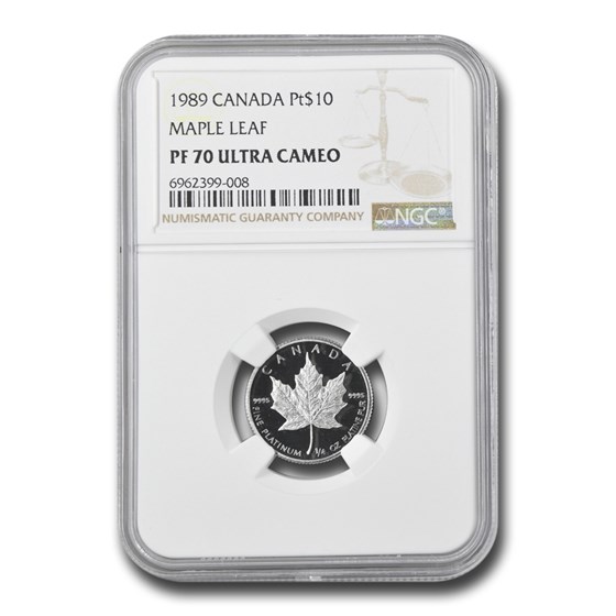 1989 Canada 1/4 oz Platinum Maple Leaf PF-70 NGC