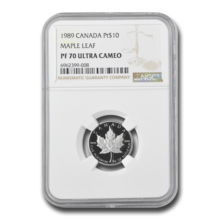 1989 Canada 1/4 oz Platinum Maple Leaf PF-70 NGC