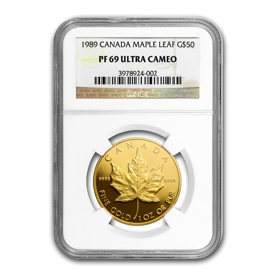 1989 Canada 1 oz Proof Gold Maple Leaf PF-69 NGC