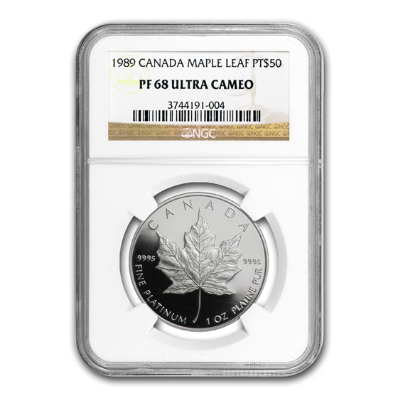 1989 Canada 1 oz Proof Platinum Maple Leaf PF-68 NGC 1989 Canada 1 oz Proof Platinum Maple Leaf PF-68 NGC