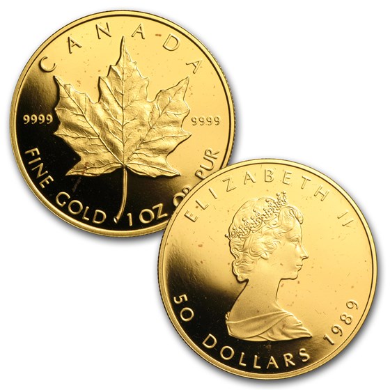 Buy 1989 Canada 3-Metals Maple Leaf Set (10th Anniv, w/Box & COA) | APMEX