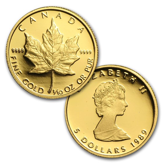 Buy 1989 CA 4-Coin Gold Maple Leaf PF Set 10th Anniv | APMEX
