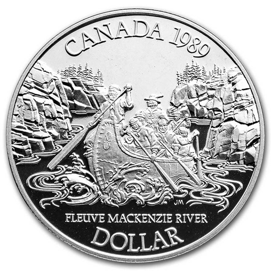 1989 Canada Silver Dollar Proof (Mackenzie River w/OGP) 1989 Canada Silver Dollar Proof (Mackenzie River w/OGP)