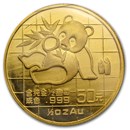 1989 China 1/2 oz Gold Panda Large Date BU (Sealed)