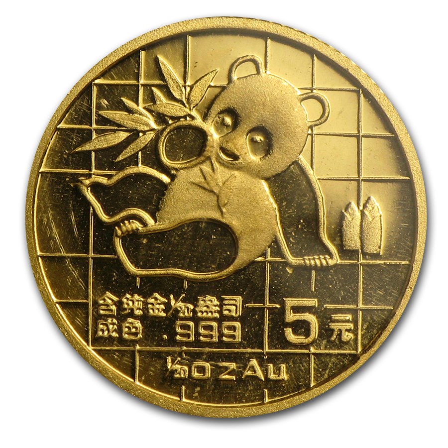 1989 China 1/20 oz Gold Panda Large Date BU (Sealed)