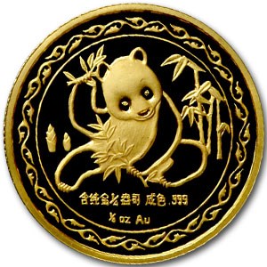 1989 China 1/4 oz Gold Proof Panda (NYINC, Horse Reverse) 1989 China 1/4 oz Gold Proof Panda (NYINC, Horse Reverse)