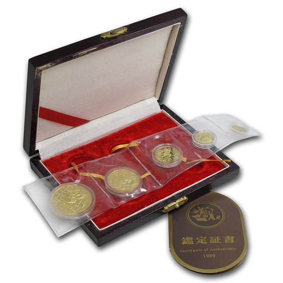 1989 China 5-Coin Gold Panda Proof Set (Sealed & In Original Box) 1989 China 5-Coin Gold Panda Proof Set (Sealed & In Original Box)