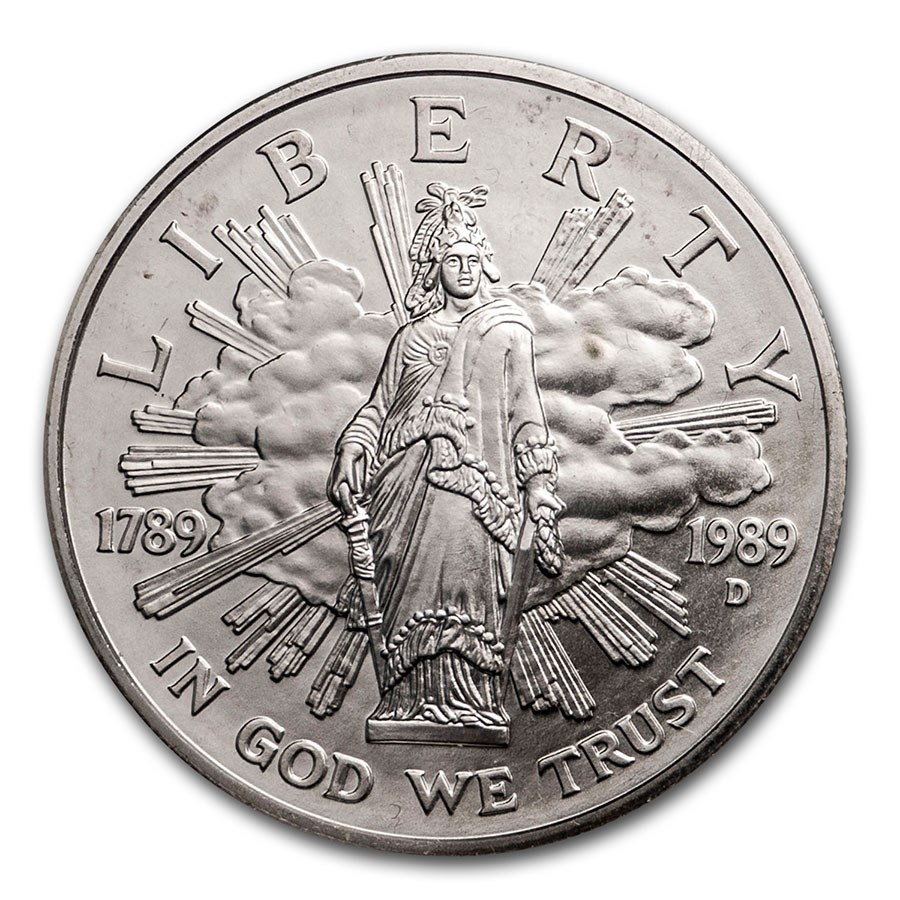 1989-D Congressional $1 Silver Commem BU (Box & COA)