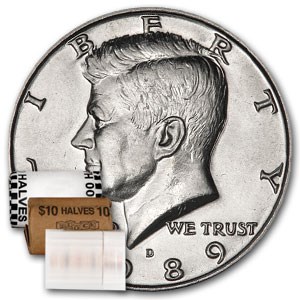 1989-D Kennedy Half Dollar 20-Coin Roll BU 1989-D Kennedy Half Dollar 20-Coin Roll BU