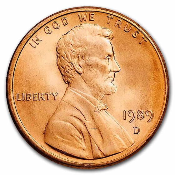 1989-D Lincoln Cent BU (Red) 1989-D Lincoln Cent BU (Red)