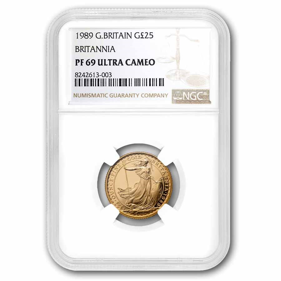 1989 Great Britain 1/4 oz Gold Britannia Proof PF-69 NGC