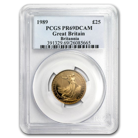 1989 Great Britain 1/4 oz Proof Gold Britannia PR-69 PCGS 1989 Great Britain 1/4 oz Proof Gold Britannia PR-69 PCGS