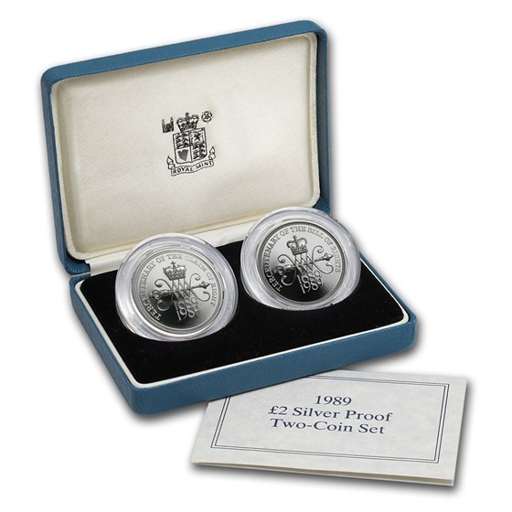 1989 Great Britain 2-Coin Silver £2 Proof Set 1989 Great Britain 2-Coin Silver £2 Proof Set