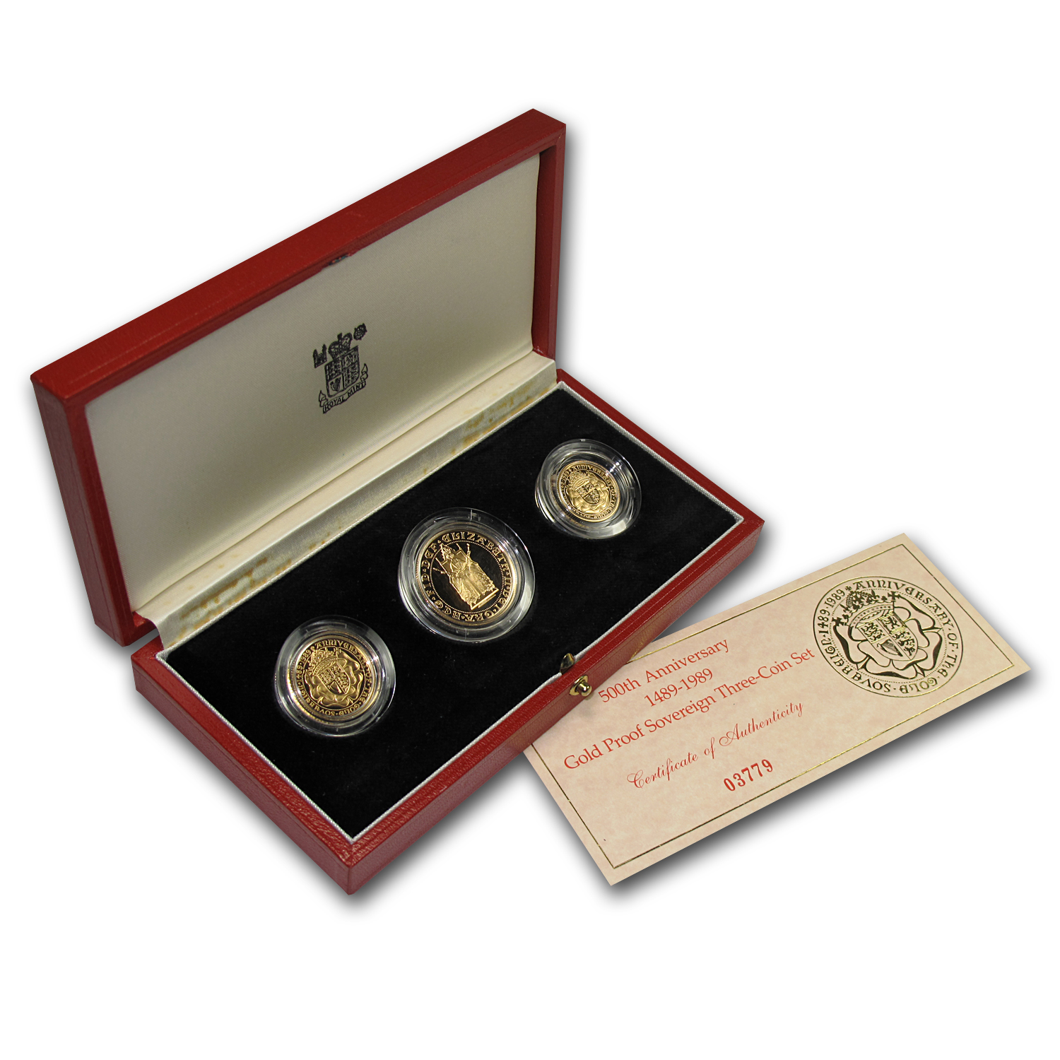 Buy 1989 Great Britain 3-Coin Gold Sovereign Anniversary Proof Set