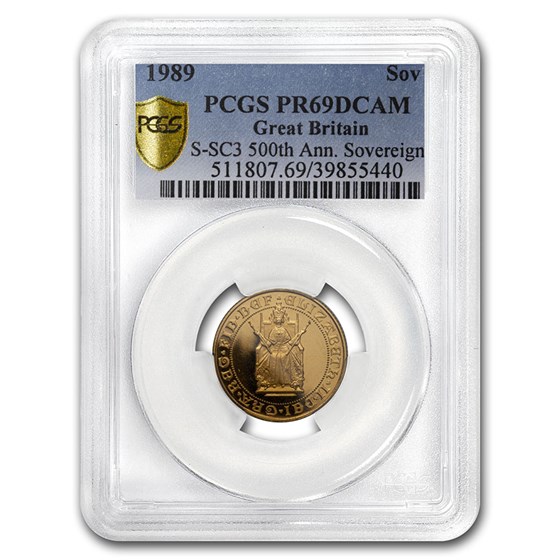 1989 Great Britain Gold Sovereign 500th Anniv PR-69 PCGS 1989 Great Britain Gold Sovereign 500th Anniv PR-69 PCGS