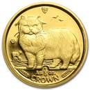 1989 Isle of Man 1/5 oz Gold Persian Cat