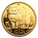 1989 Isle of Man 1 oz Gold Persian Cat BU