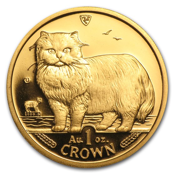 1989 Isle of Man 1 oz Gold Persian Cat BU 1989 Isle of Man 1 oz Gold Persian Cat BU