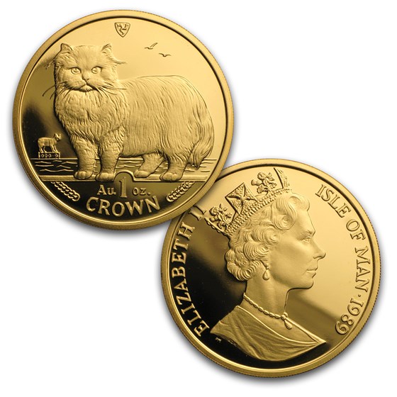 1989 Isle of Man 5-Coin Gold Persian Cat Proof Set (w/o Box&COA) 1989 Isle of Man 5-Coin Gold Persian Cat Proof Set (w/o Box&COA)