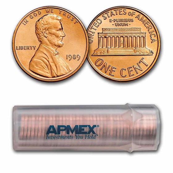 1989 Lincoln Cent 50-Coin Roll BU 1989 Lincoln Cent 50-Coin Roll BU