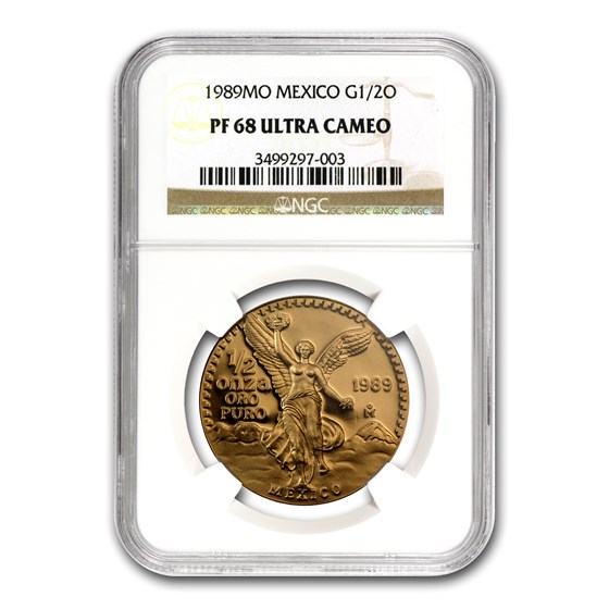 1989 Mexico 1/2 oz Gold Libertad PF-68 NGC